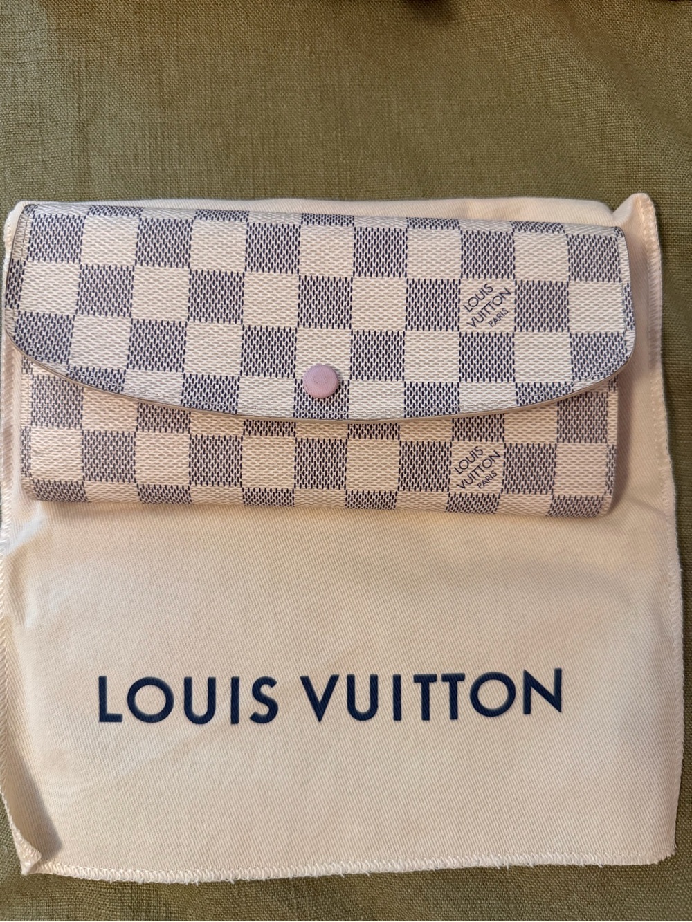Louis Vuitton Emilie Damier Azur Wallet in White